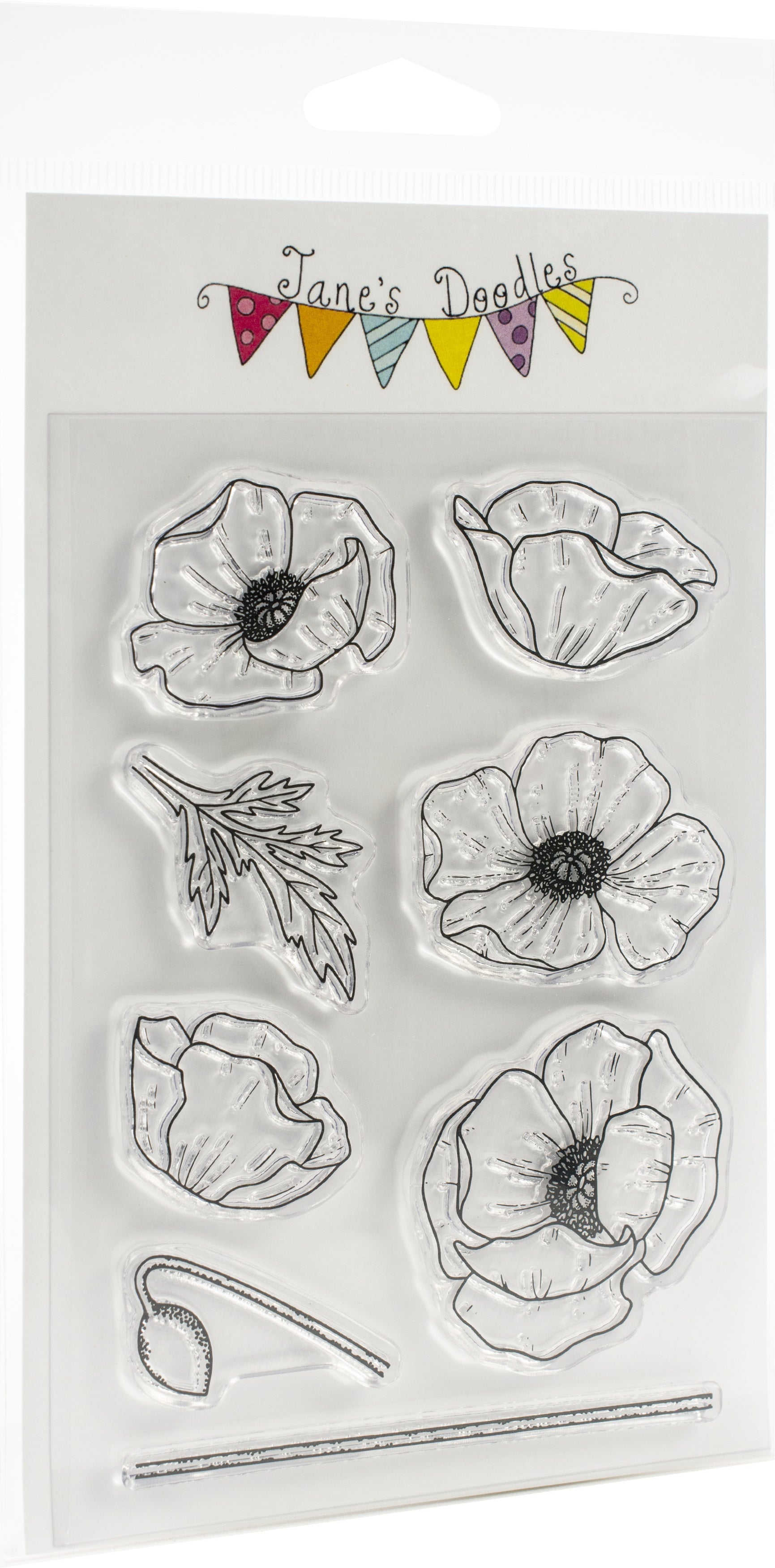 Jane's Doodles Clear Stamps 4"X6" - Poppy