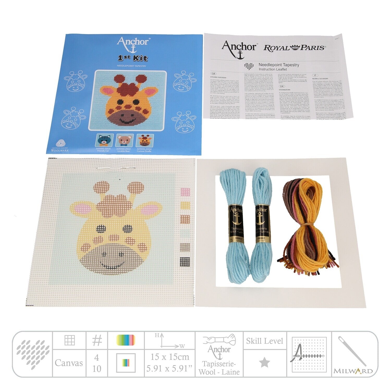 Anchor 1st Kit - Curious Giraffe Needlepoint Kit