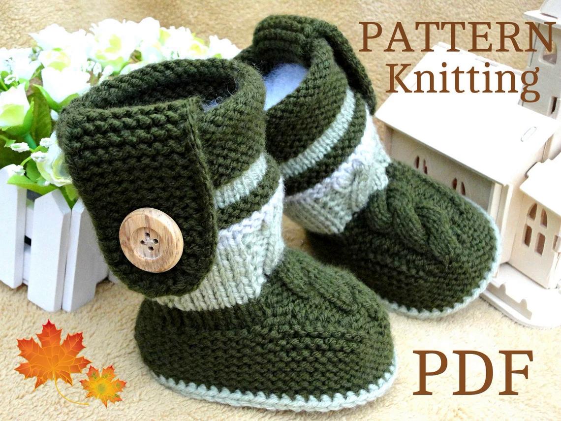 Baby Booties Knit Baby Shoes Pattern by Elena Mitchell