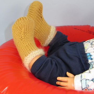 Baby Simple Fur Trim Booties (Bootees)