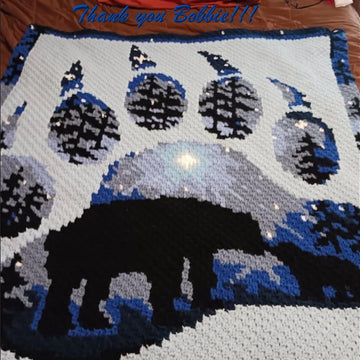 BEAR PAW - graph for crochet c2c blanket