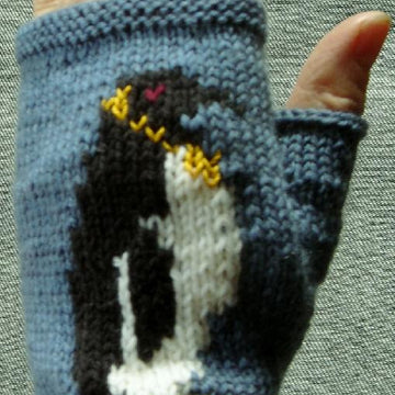 Penguin fingerless gloves