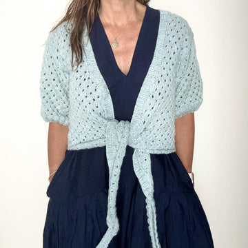 Short Sleeved Tie Front Wrap