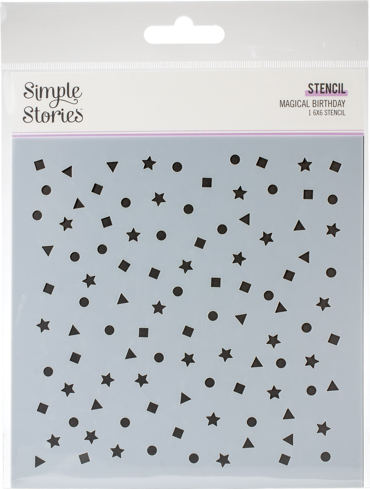 Simple Stories Magical Birthday Stencil 6"X6" - Confetti