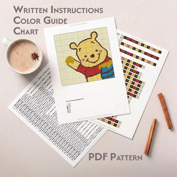 Winnie the Pooh Honey Pod Blanket Beige Baby Throw Cartoon Afghan C2C CROCHET PATTERN