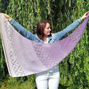 Crescent Shawl Hearts
