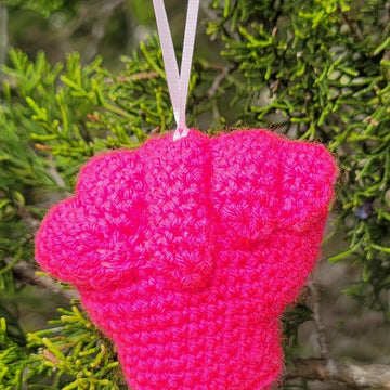 Pink Power Fist Ornament