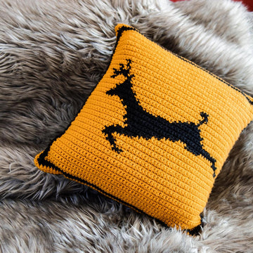 036- Deer warning sign pillow cover