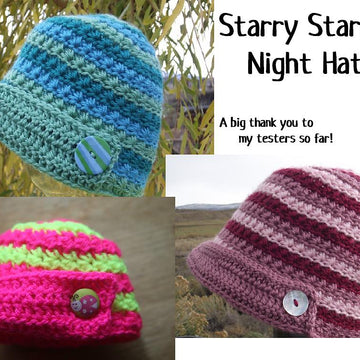 Starry Starry Night Hat - Bonus Pattern: Matching finger less gloves - Star Stitch Hat