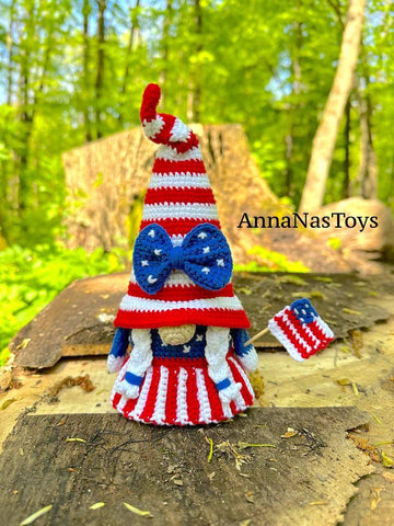 USA Patriotic American Gnome_girl