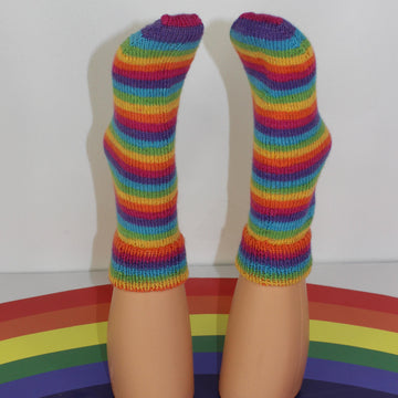Ladies Very Easy No Heel rainbow Socks Circular