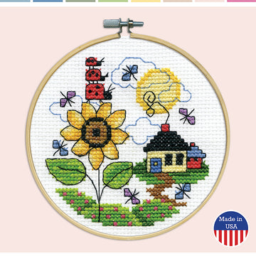 Design Works Sunflower Cross Stitch Kit - 4in Round