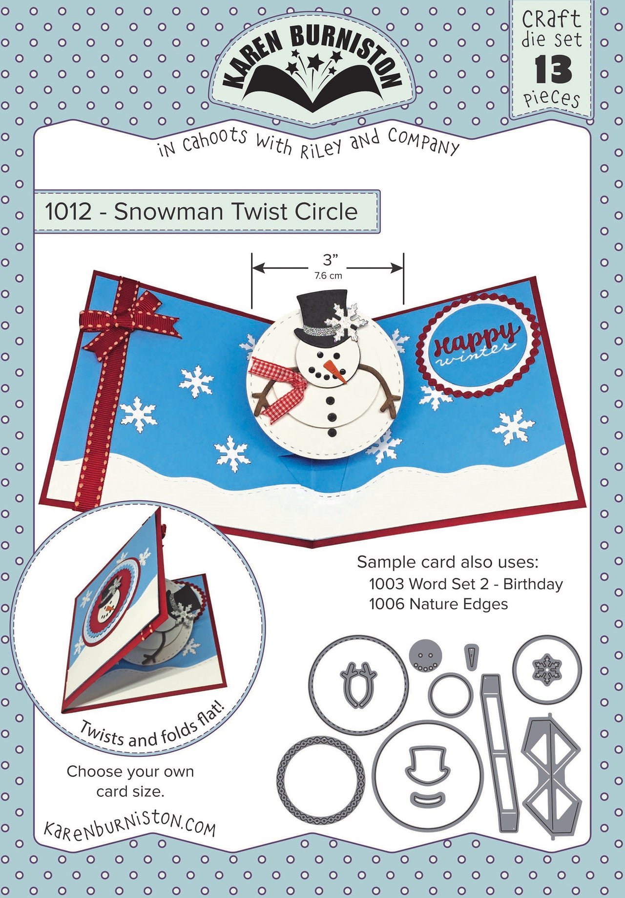 KB Riley Karen Burniston Dies - Snowman Twist Circle Pop-Up