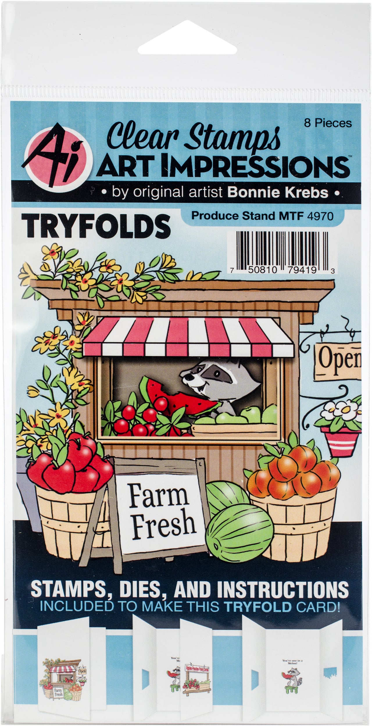 Art Impressions Mini TryFolds Stamp & Die Set - Produce Stand