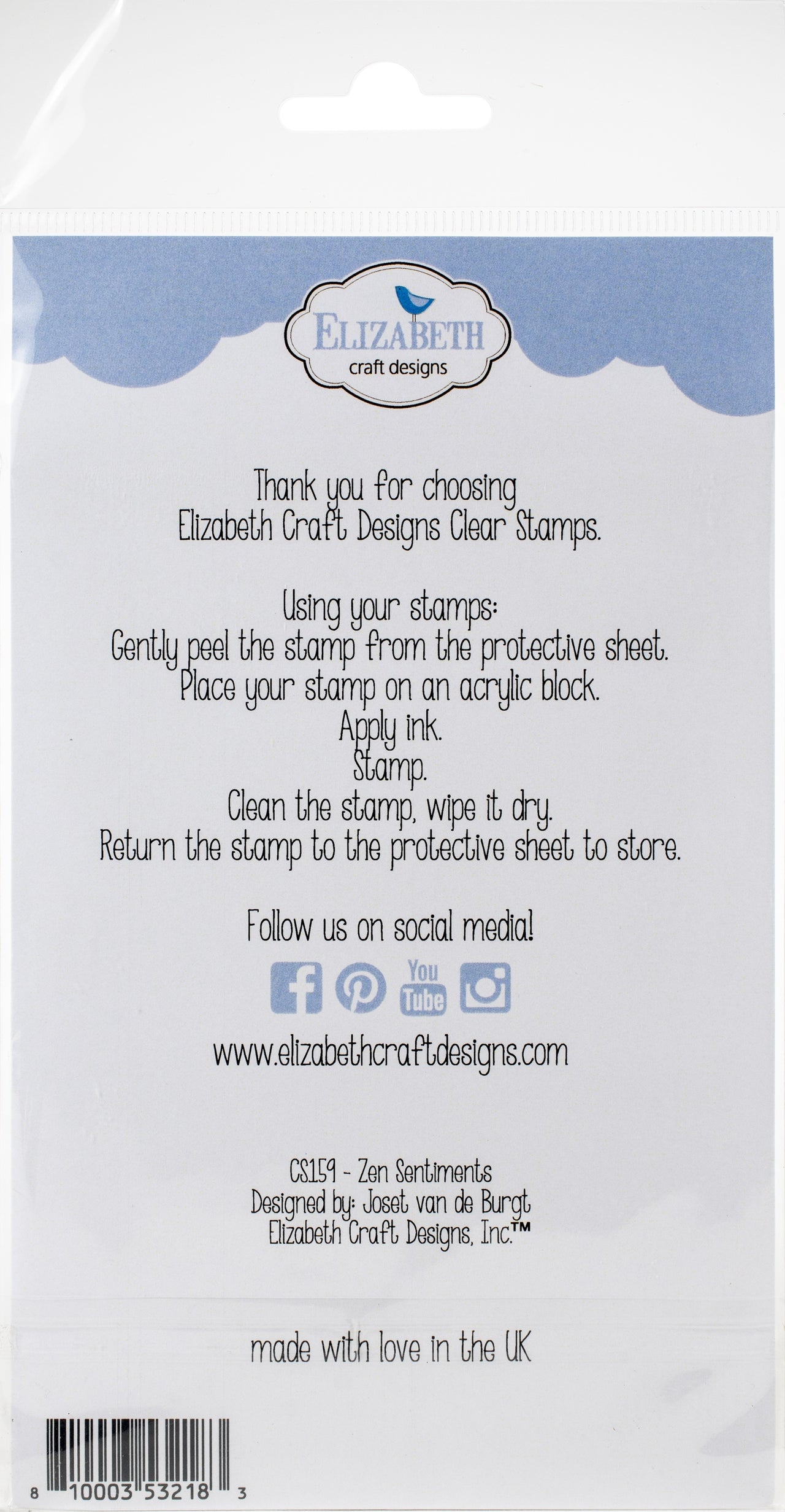 Elizabeth Craft Designs Elizabeth Crafts Clear Stamps - Zen Sentiments