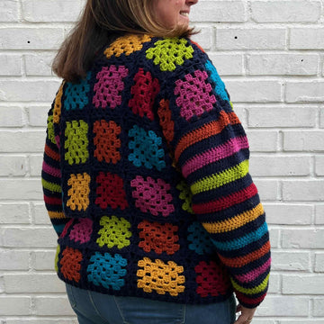 Rainbow granny square sweater