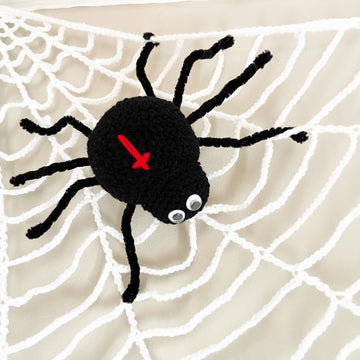 Spiders on Cobweb Crochet pattern Halloween wall decoration Crochet cross spiders Spooky decor Crochet web