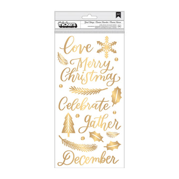 American Crafts Together For Christmas Thickers Stickers 5.5"X11" 50/Pkg - Good Tidings Phrase & Icons/Vinyl