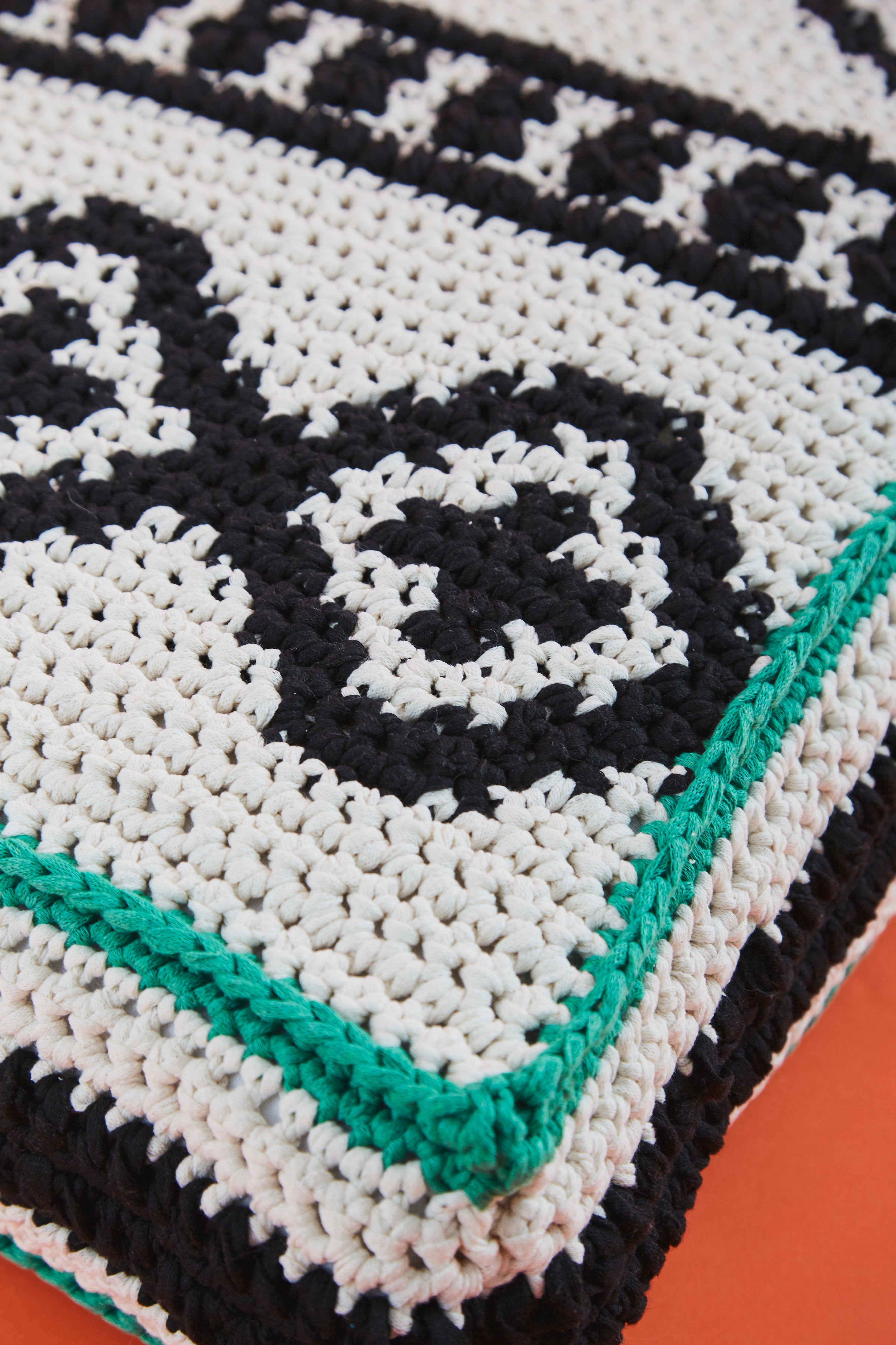 Put Your Feet Up Floor Cushion - Free Crochet Pattern For Home in Paintbox Yarns Recycled Ribbon