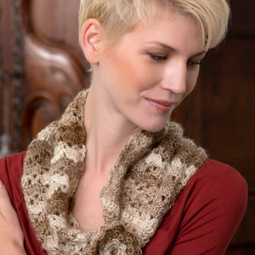 Flowered Cowl in Red Heart Boutique Unforgettable - LW4079