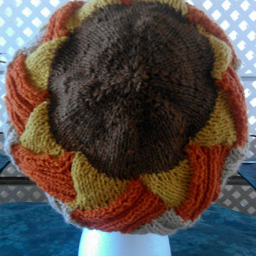 Ribbed Entrelac Beret