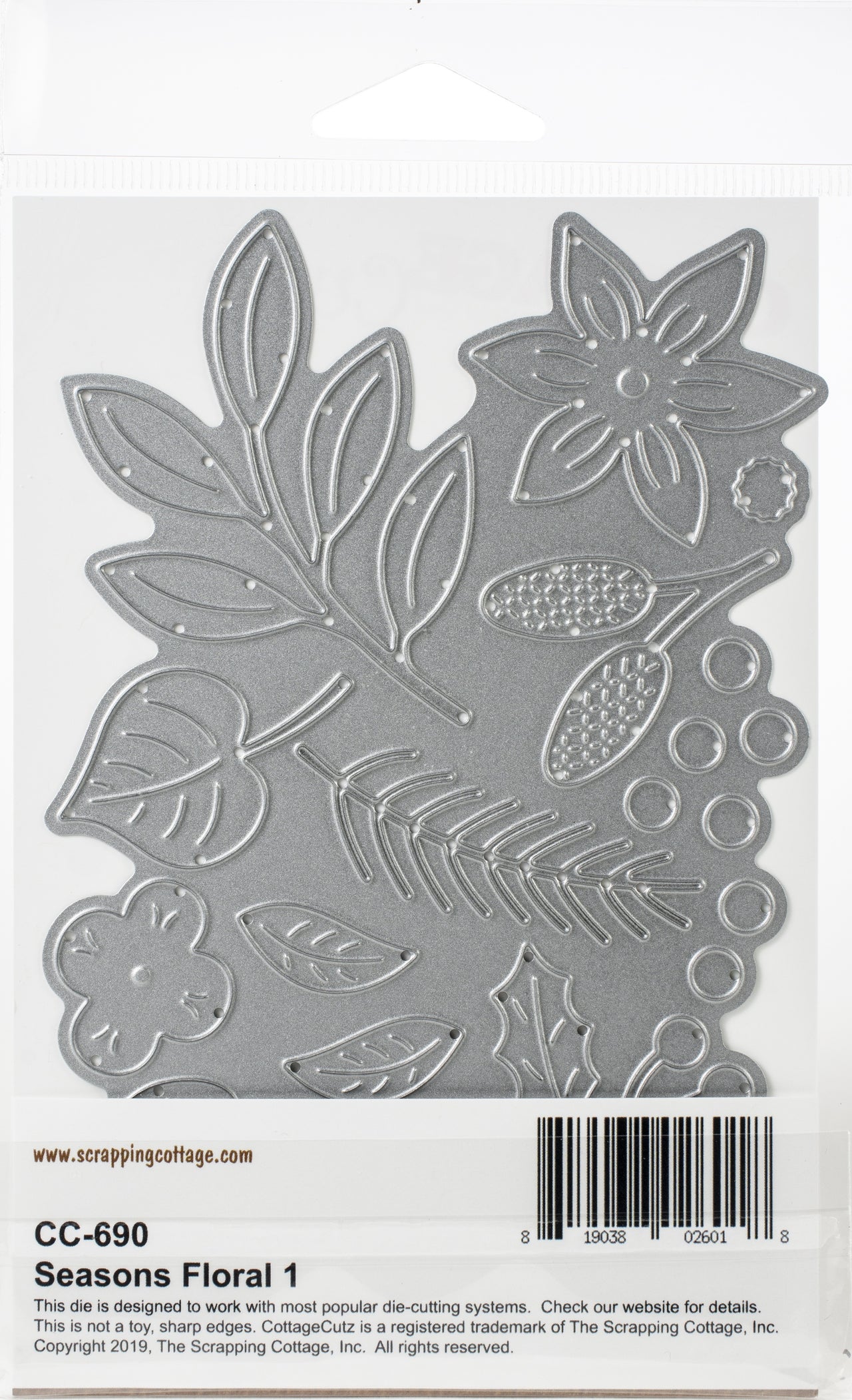 CottageCutz Dies - Seasons Floral 1, 4.7"X4.2"