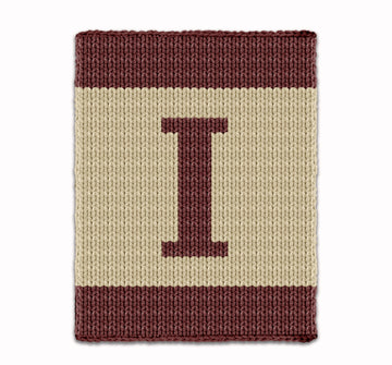 Letter I - Intarsia chart for finger knit blanket