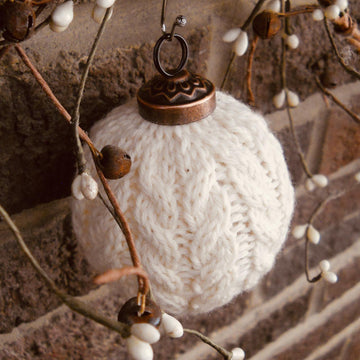 Cable Knit Holiday Ornaments