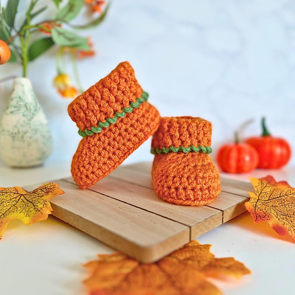 Pumpkin Baby Booties