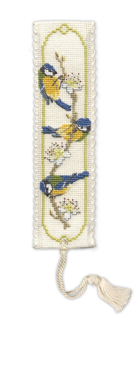 Textile Heritage Bluetits Bookmark Cross Stitch Kit - 19cm x 5cm