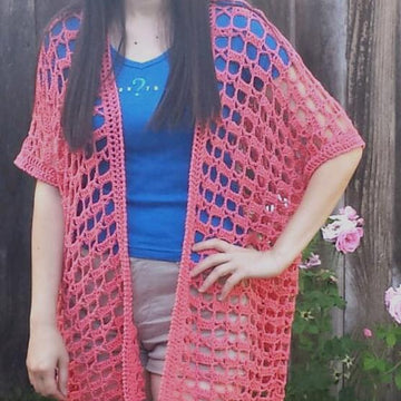 Easy One-Piece Rectangle Crochet Cardigan