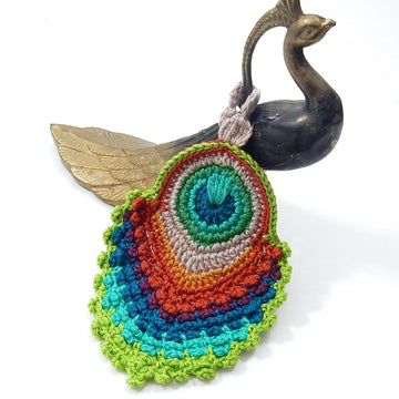 Iridesca Peacock Feather Bag Charm