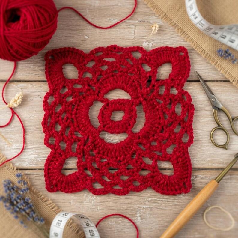 Crochet Square Motif Pattern PDF + Video Tutorial (English Only)