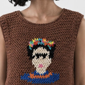 Frida Kahlo Crochet Tank Top
