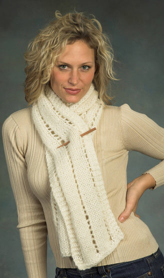 Ribbon Scarf in Plymouth Baby Alpaca Brush - F283