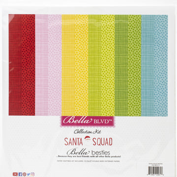Doodlebug Bella Besties Double-Sided Paper Pad 12"X12" 12/Pkg - Santa Squad
