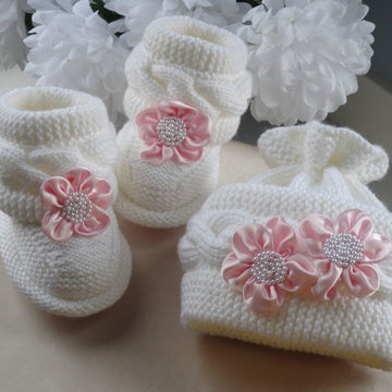 Knitting Baby Set Baby Boy Baby Girl Baby Shoes and Hat
