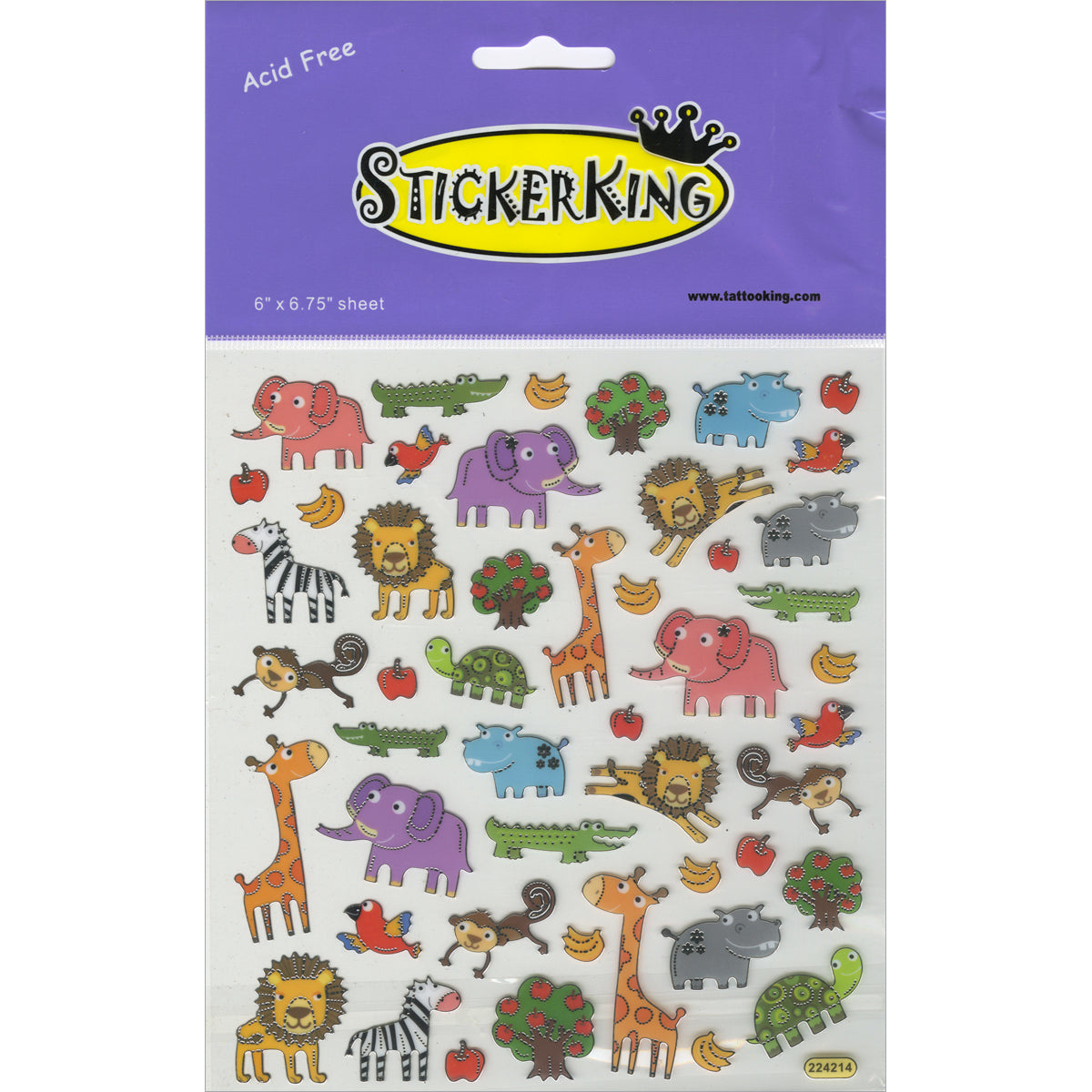 Tattoo King Sticker King Stickers - Zoo Fun