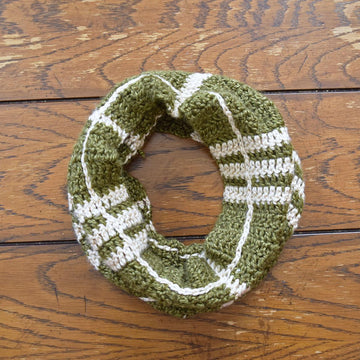 Simple 2 Color Plaid Scarf Cowl