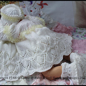 Lacy Leafy Lace Jacket & Pants for 16-22 inch doll (preemie-3m+ baby)