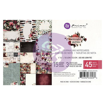 Prima Marketing Midnight Garden Journaling Cards 4"X6" 45/Pk - 15 Designs/3 Each