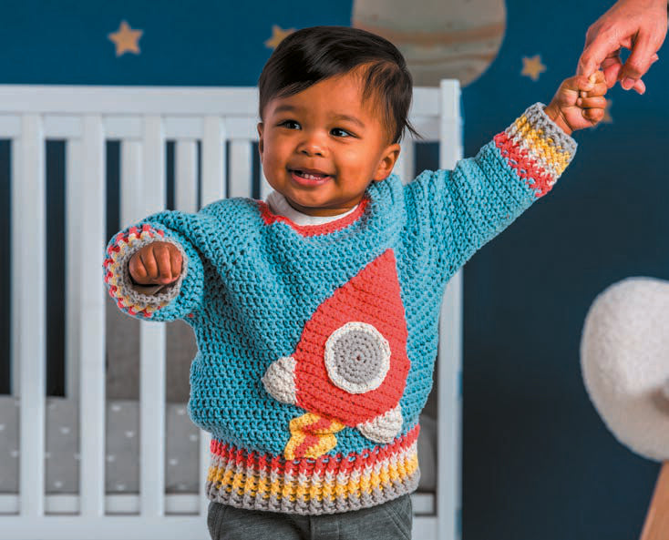 Crochet Rocket Sweater in Bernat Bundle Up - Downloadable PDF