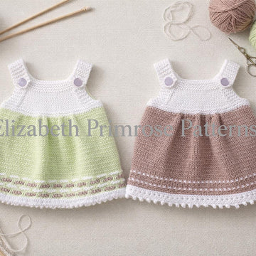 Meadow and Blush Dolls Sundress Knitting Pattern P44 – DK Yarn – Elizabeth Primrose Patterns