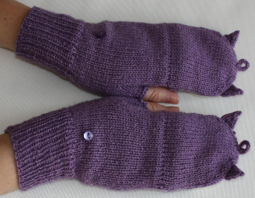 Twit twoo: Owl flip top mitts