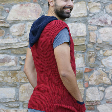 BERGI RUSTIC CARDIGAN VEST in cotton for men
