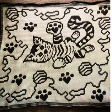 LovePrints Kitty Blanket - Overlay Mosaic Crochet