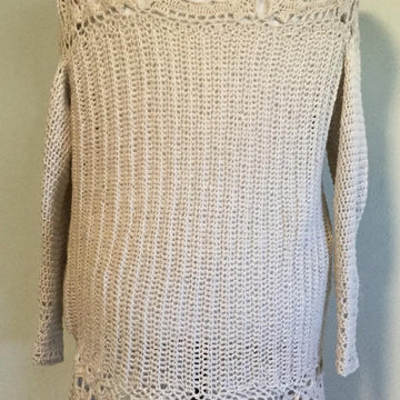 Lace Motif Tunic Sweater