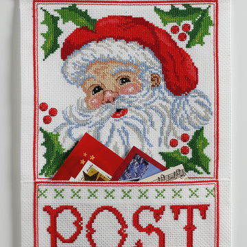 Anchor Santa Post Wall Hanging Cross Stitch Kit - 25cm x 37cm