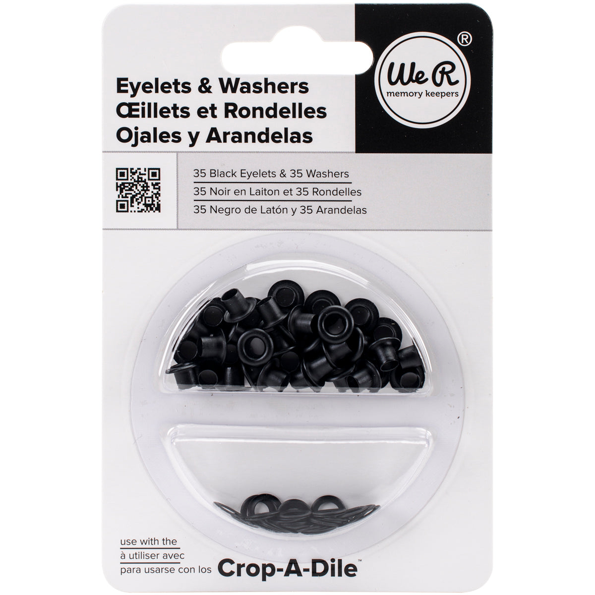 We R Memory Keepers We R Eyelets & Washers Standard - Black 70/Pkg