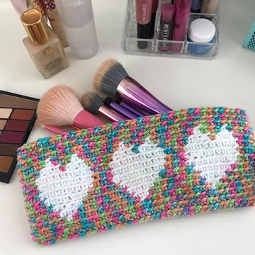 Tapestry Heart Pencil Case